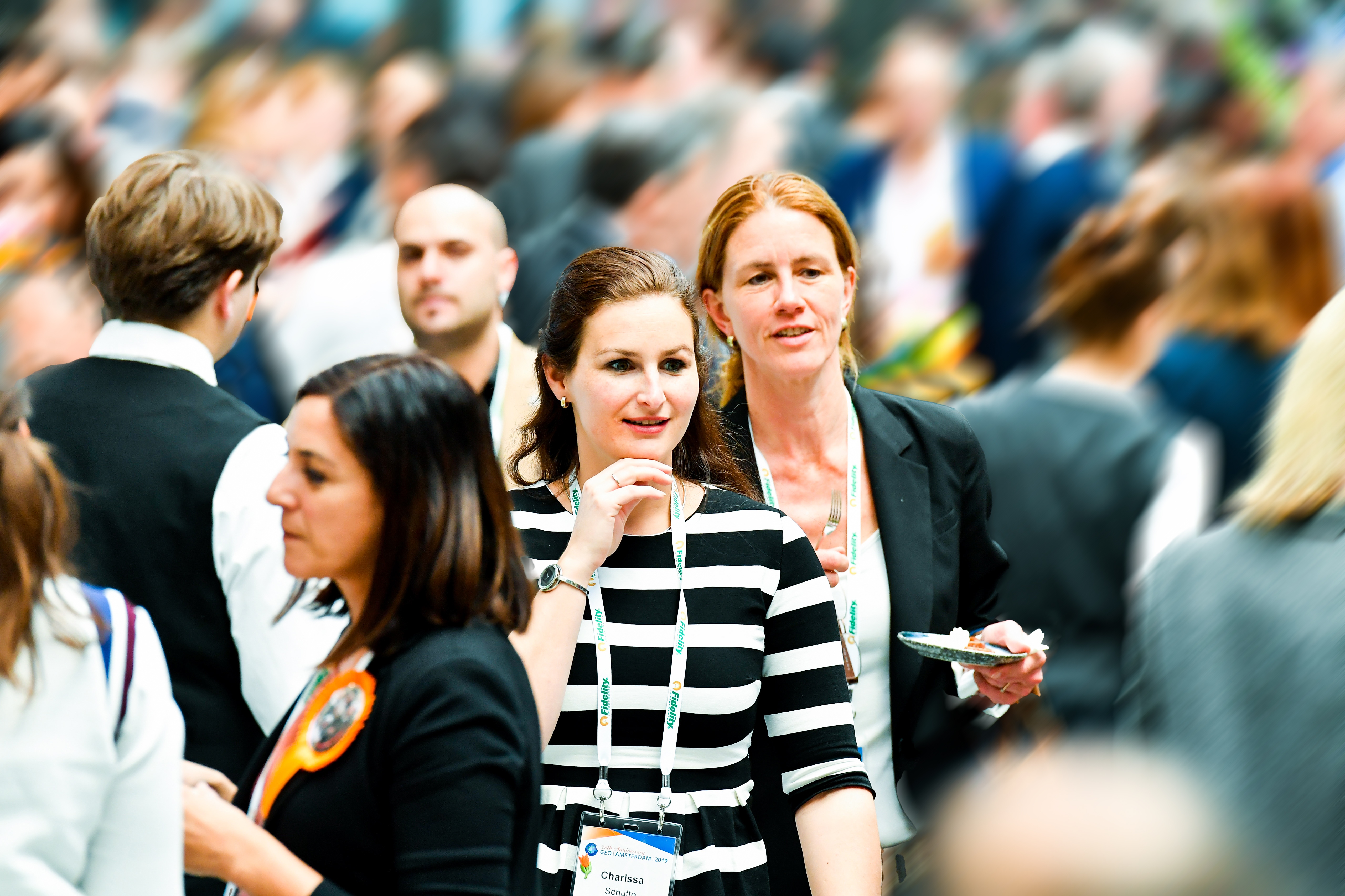 ladies in crowded room